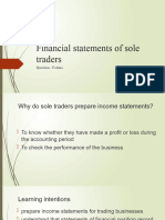 Financial Statements of Sole Traders