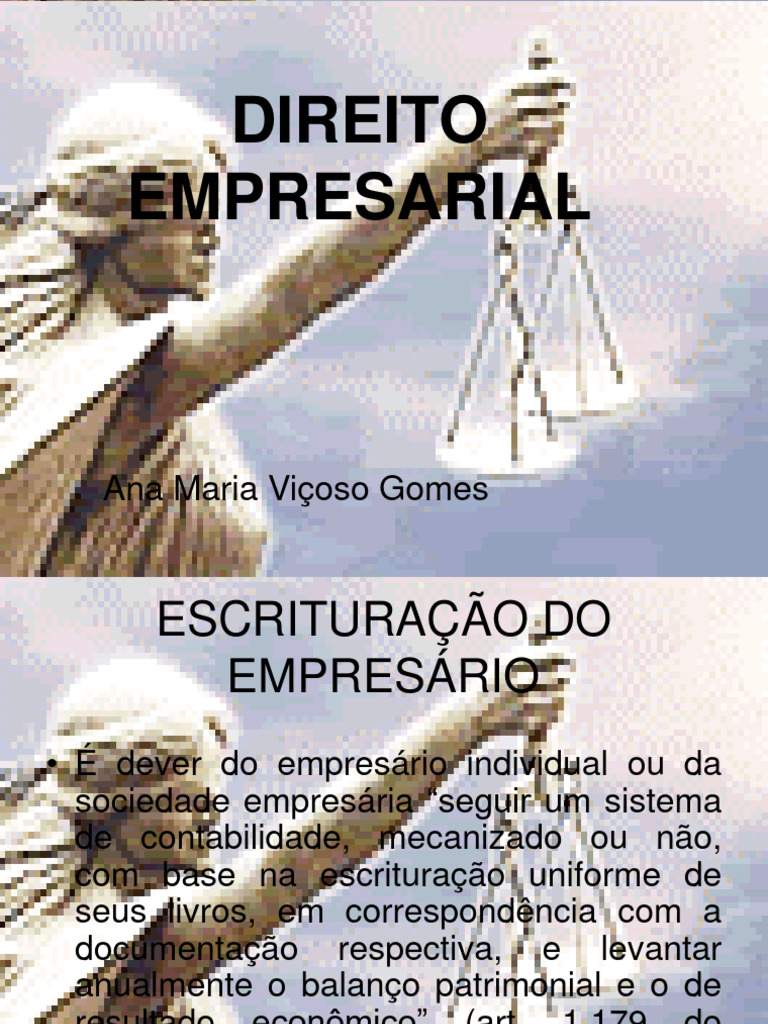 Escrituração e Nome Empresarial no Direito | PDF | Escrituração ...