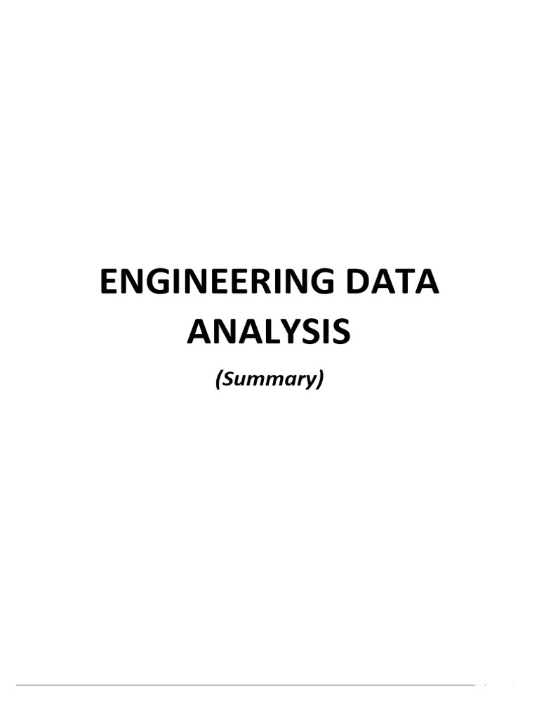 Engineering Data Analysis Overview | PDF | Statistics | Estimator