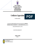 Certificate of Appreciation - School Memo 12 S. 2023-Format