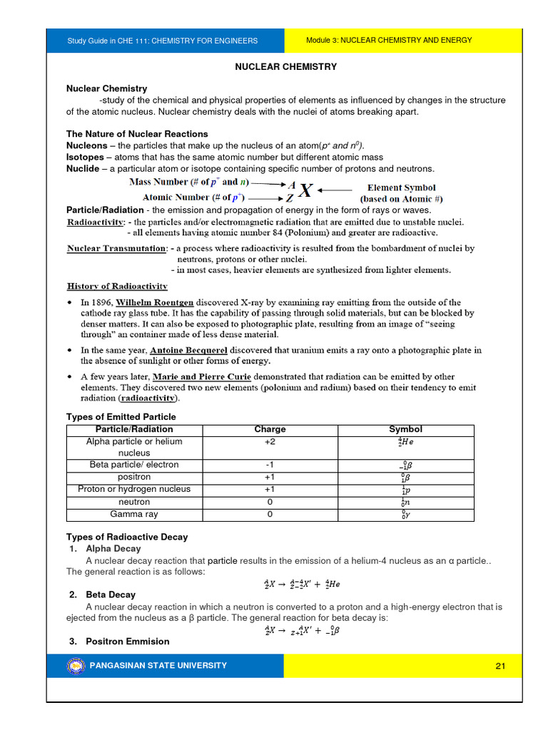 Chem101 Ho5 | PDF | Nuclear Physics | Radioactive Decay
