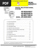 SHARP AR-M256 AR-M257 AR-M258 AR-M316 AR-M317 AR-M318 AR-5625 AR-5631 Service Manual Pages