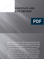 Adolescence and Malnutrition