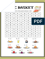 Light Green Minimalist Primary Food Puzzle Worksheet