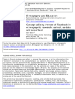 Ethnography and Education: To Cite This Article: Sally Baker (2013) Conceptualising The Use of Facebook in Ethnographic