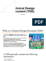 LESSON 6 - Technical Design Document TDD