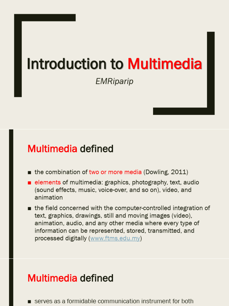 Introduction To Multimedia | PDF | Multimedia | Video
