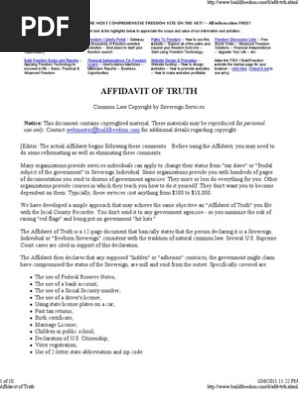 Affidavit of Truth