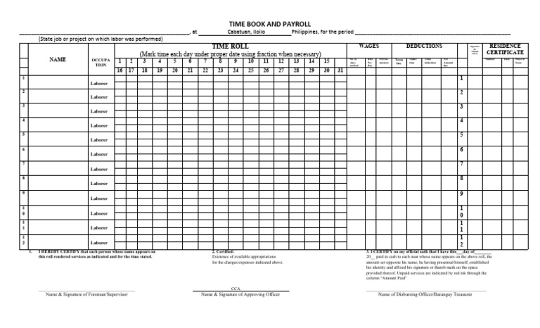 Time Book and Payroll | PDF | Payroll | Economies