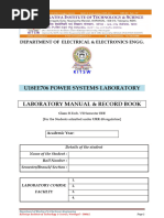 U18EE706 - Power Systems Lab Manual & Record - PNR