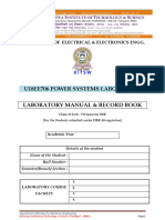 U18EE706 - Power Systems Lab Manual & Record - PNR
