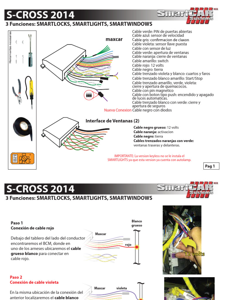 Instalación de MAXCAR en S-Cross 2014 | PDF | Amarillo | Vehículo de motor