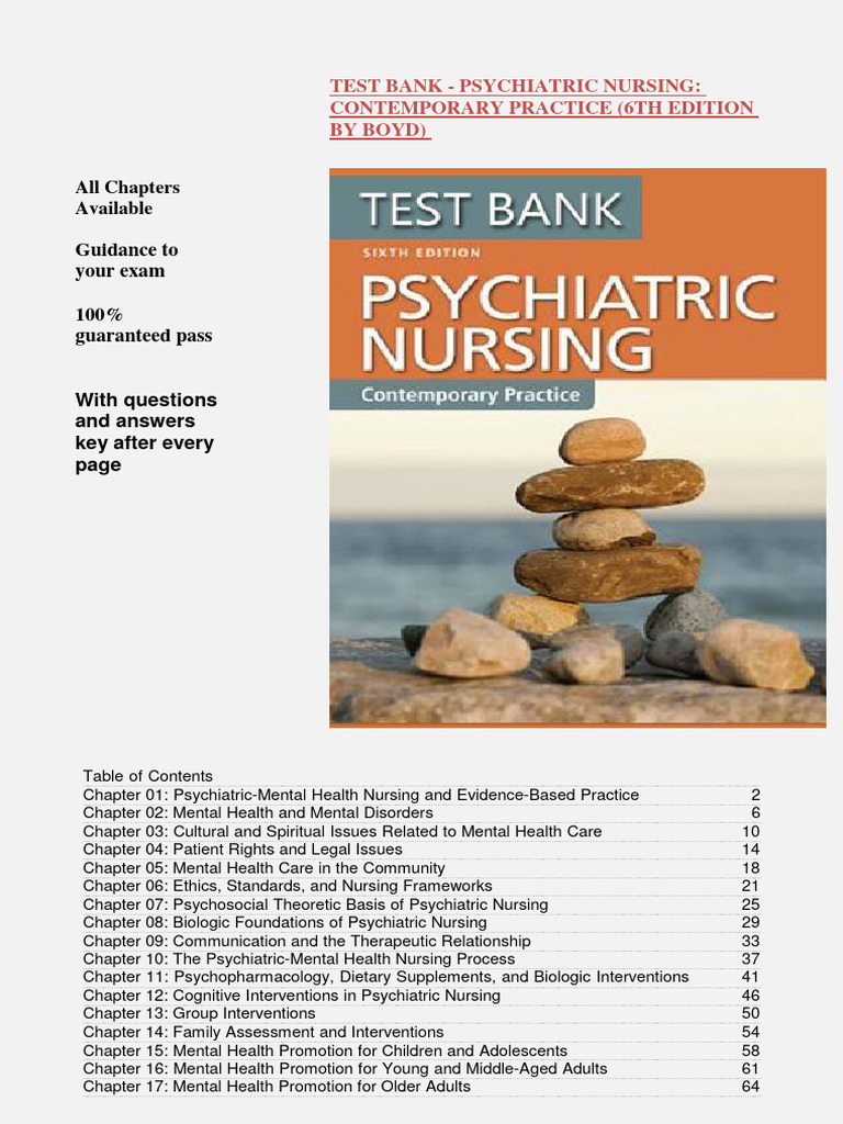 Ah 343 Test Bank This Is The Mental Health Test Bank For Nursing PDF