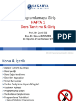 Programlamaya Giris Hafta1