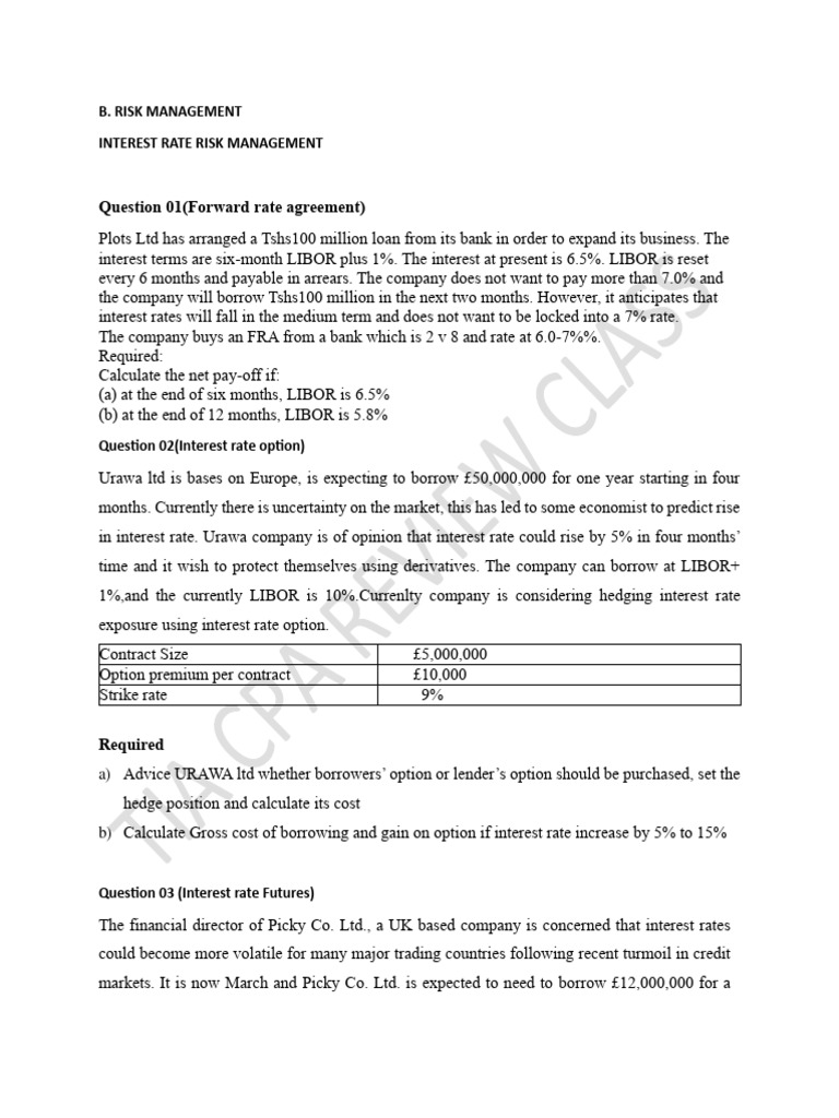 Interest Rate Risk Management Strategies | PDF | Swap (Finance) | Interest