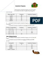 1) Cumulative Frequency Worksheet