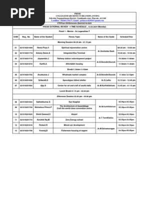 External Panel Review 4 _ Time Schedule
