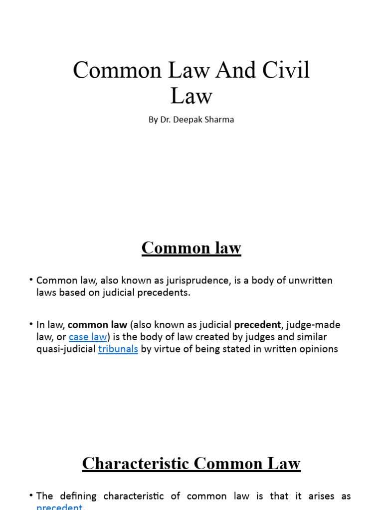 Common Law vs. Civil Law Systems | PDF | Common Law | Precedent