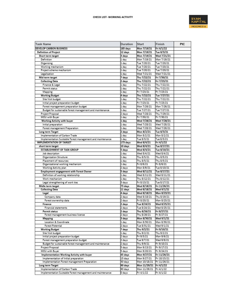 Carbon Business Development Checklist | PDF | Business | Economies