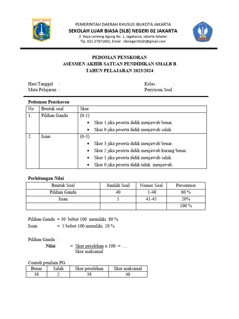 Pedoman penskoran aasp pdf