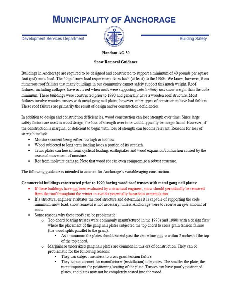 Anchorage Snow Removal Guidance PDF Ice Snow