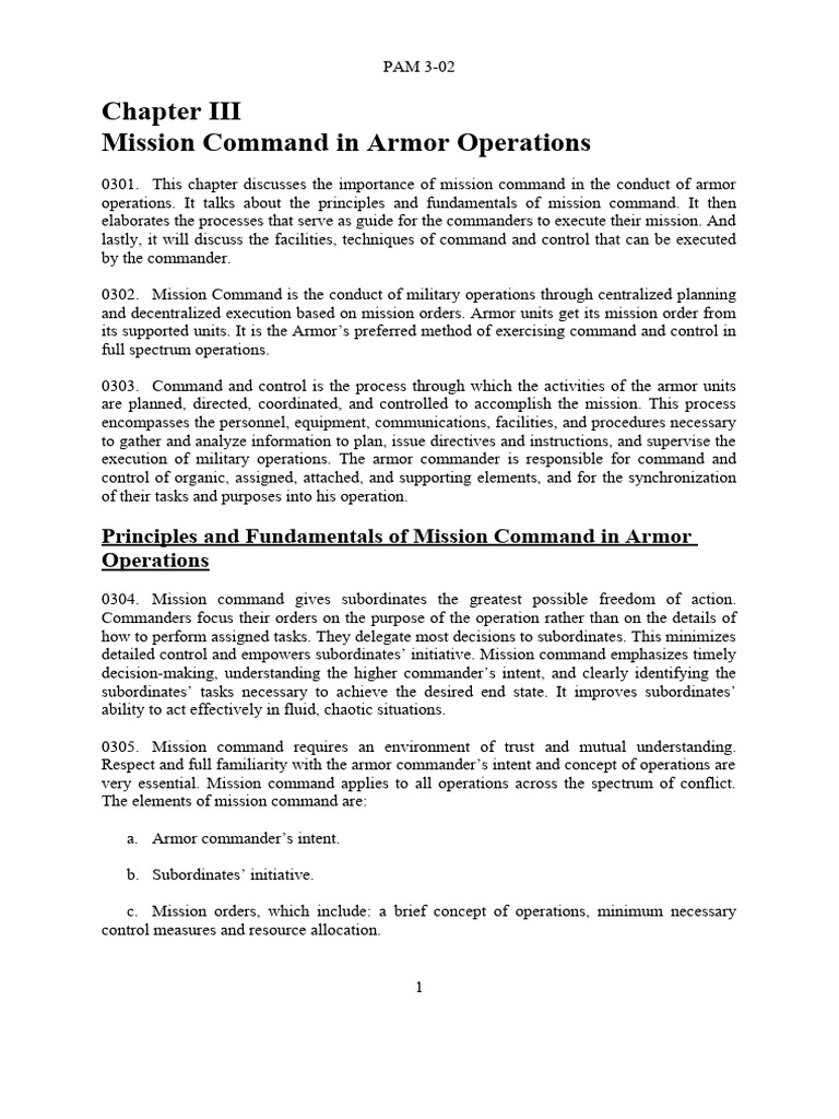Chapter iii mission command in armor operation pdf battalion