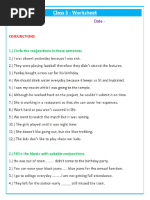 CONJUNCTIONS Class 5 Worksheet Net Explanations