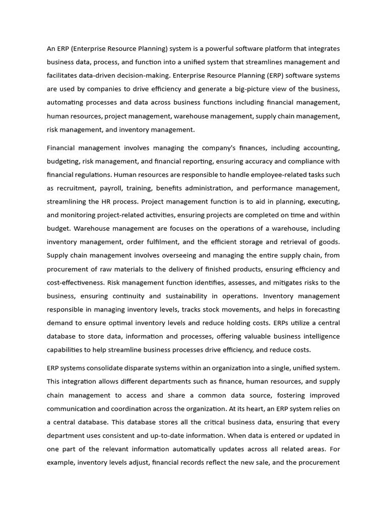 Amazon's ERP System Overview | PDF | Enterprise Resource Planning ...