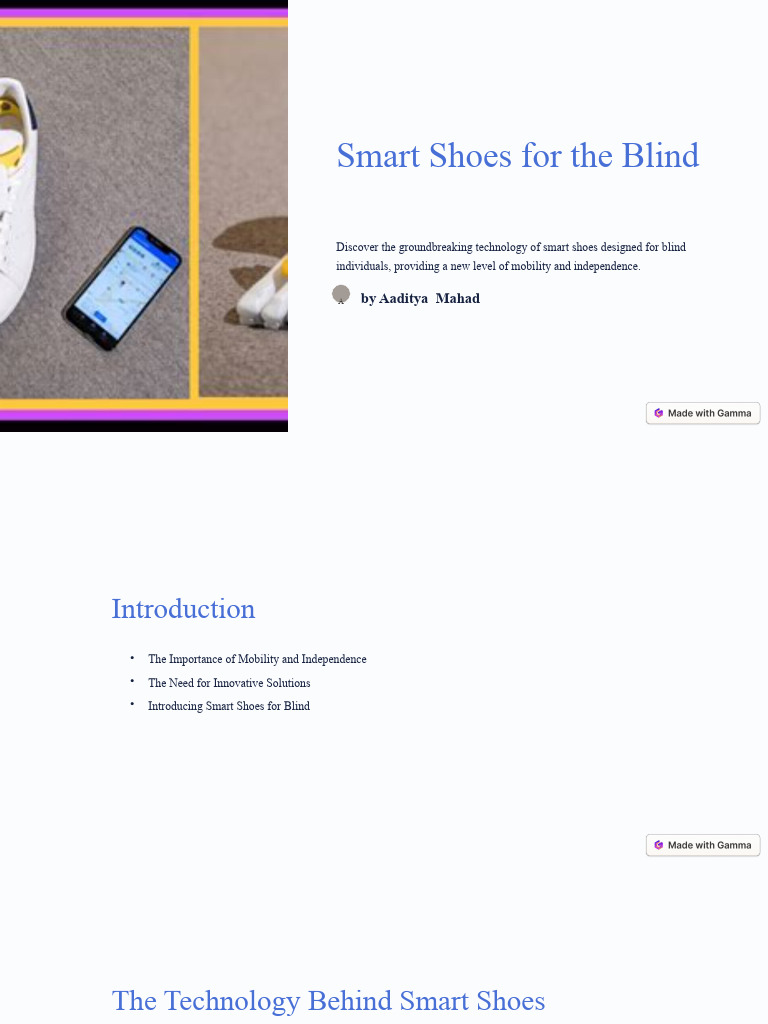 Smart Shoes For The Blind PDF Wearable Technology Visual Impairment