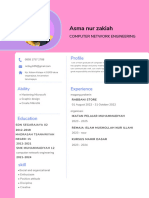 Blue & Pink Minimal Clean Web Developer CV Resume 3