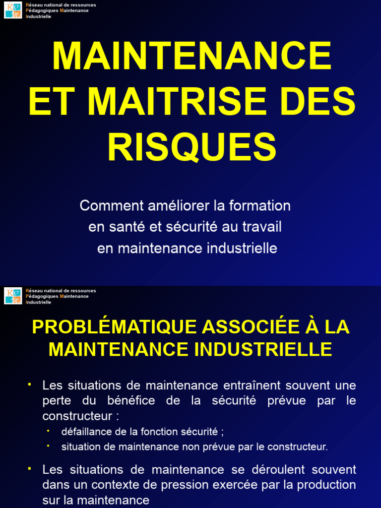 Risques en Maintenance Industrielle | PDF | Risque | Santé et sécurité ...