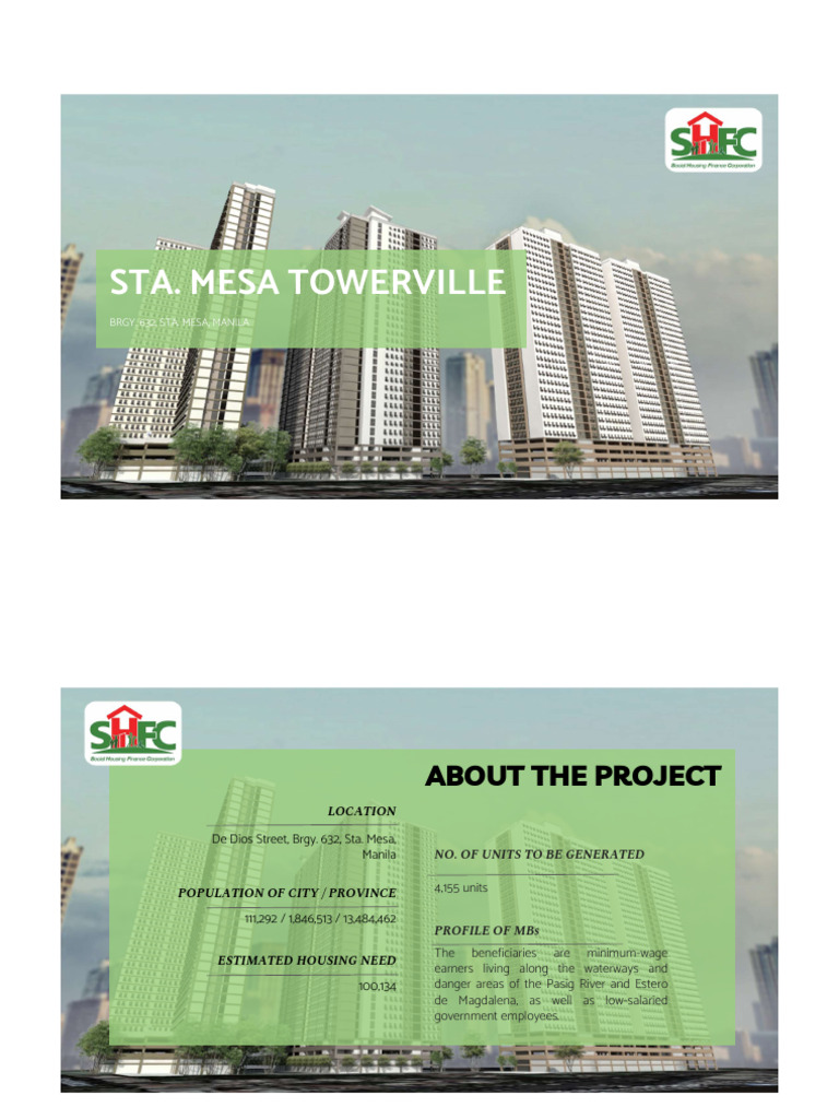 Sta. Mesa Towerville Housing Project | PDF | Manila