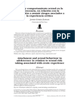 comportamientos sexuales en adolescencia en relación con la disposición a asumir riesgos asociados con la experiencia erótica