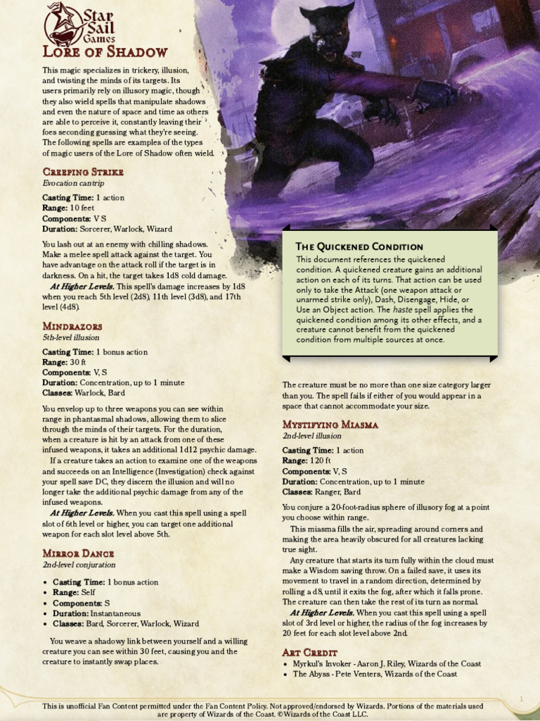 Lore of Shadow | PDF | Gary Gygax Games | Dungeons & Dragons