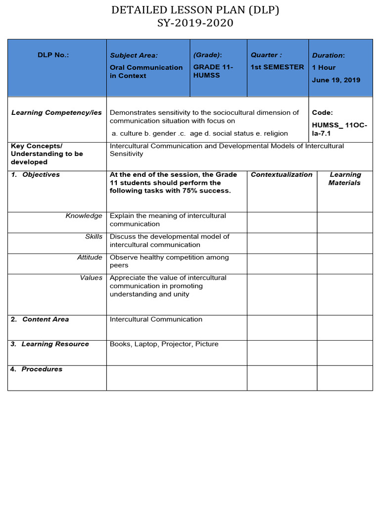 Dlp In Oral Comm Intercultural Comm Pdf Communication Cross