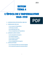 T4 Resum L'ÈPOCA DE L'IMPERIALISME (1860-1918)