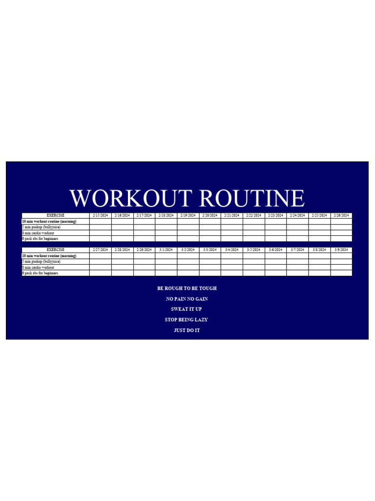 Workout Routine | PDF