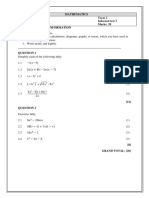 Grade 9 Informal Test 3