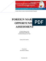 Kico Corneja - Foreign Market Opportunity Assessment
