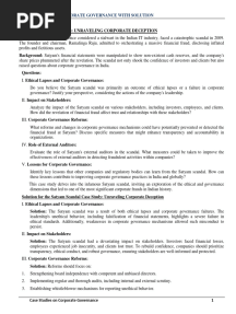 Corporate Governance - Case Studies With Solution