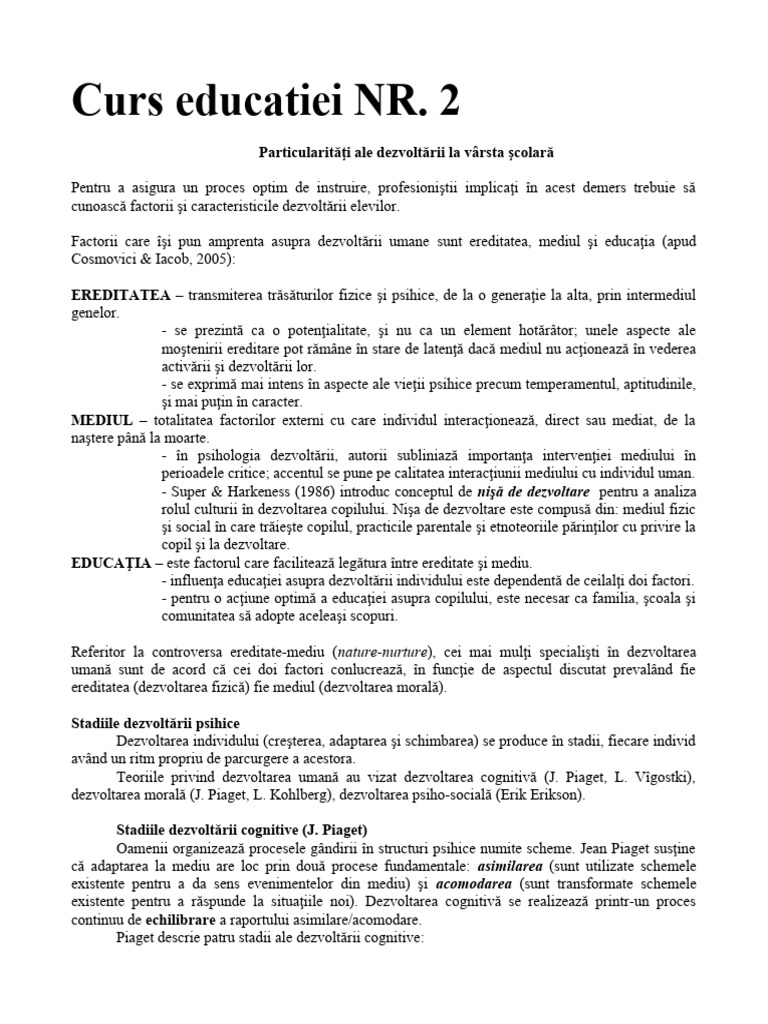 Psih Educ Curs 2 | PDF