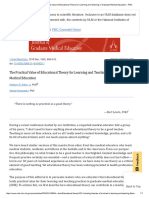 The Practical Value of Educational Theory For Learning and Teaching in Graduate Medical Education - PMC