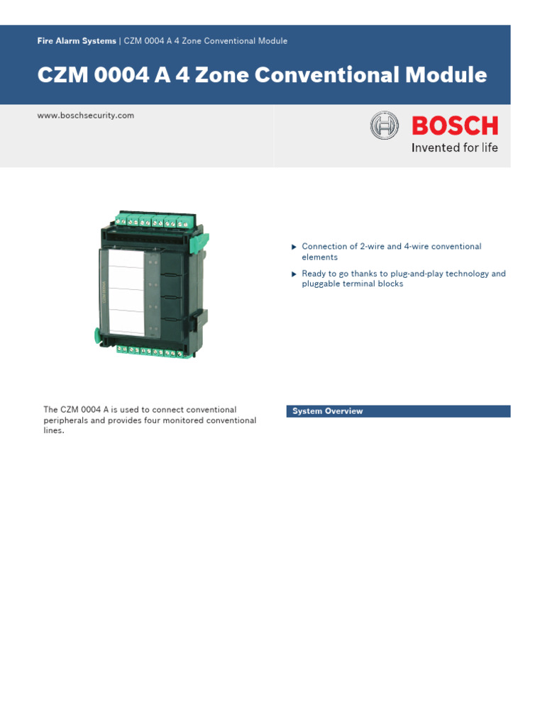 CZM 0004 A 4 Zone Conventional Module - Data Sheet | PDF | Power Supply ...