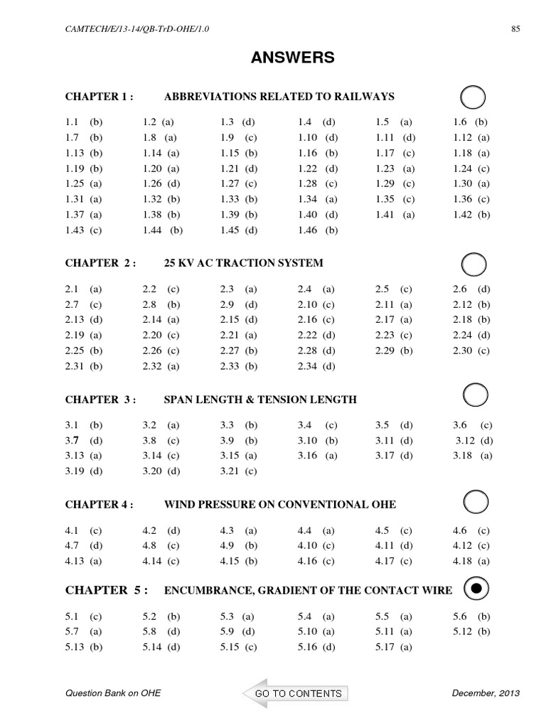 OHE Question Bank with Answers | PDF | Equipment | Physical Quantities