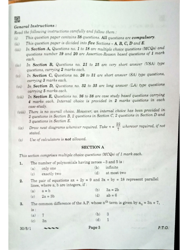 QUESTION PAPER CLASS 10 MATHS WITH SOLUTION 2023 PDF intelligence overview
