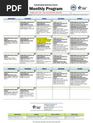 Tac Monthly Schedule
