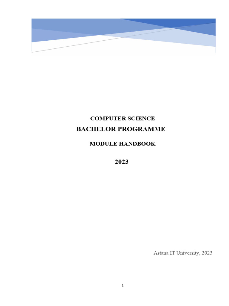 Computer Science Bachelor Module Handbook | PDF | Eigenvalues And ...