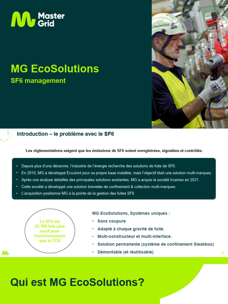 Gestion des fuites SF6 par MG EcoSolutions | PDF