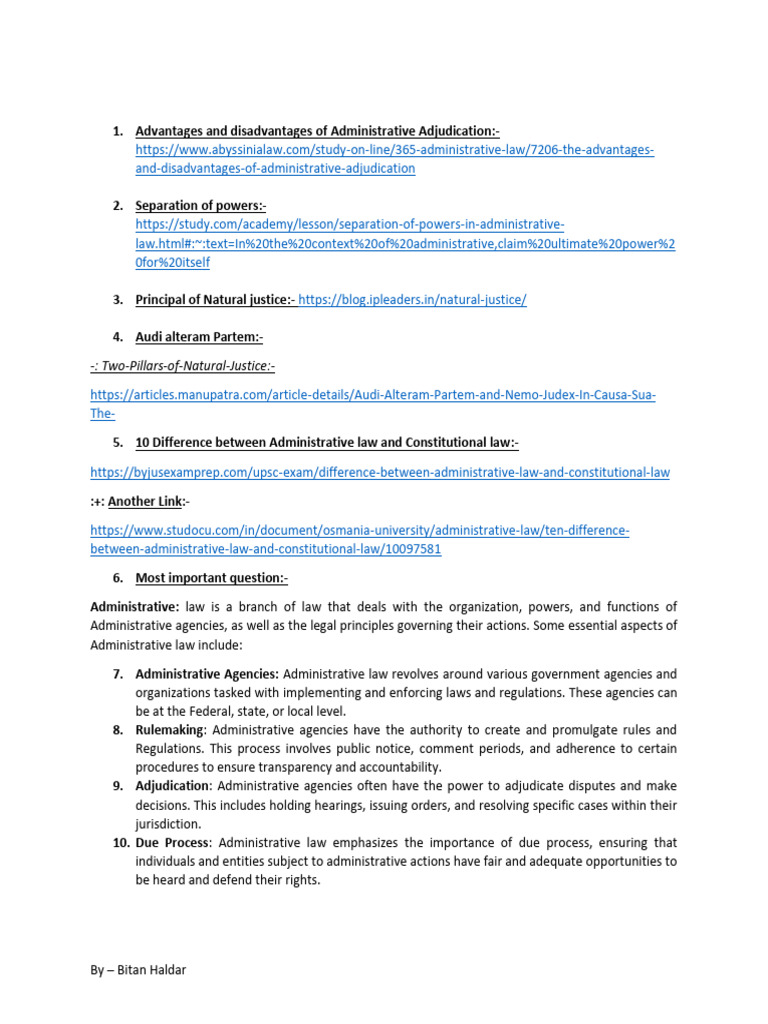 Administrative Law Pdf Administrative Law Constitutional Law