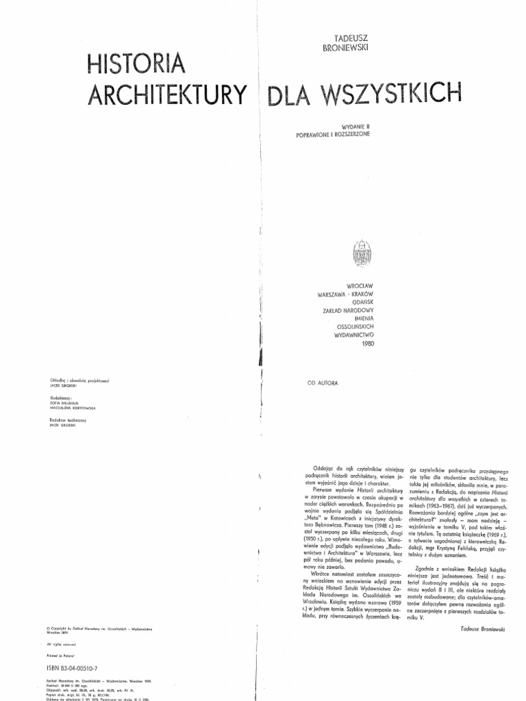 Tadeusz broniewski historia architektury dla wszystkich pdf